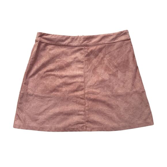 Lulus Shenandoah mauve pink suede mini skirt size M - Picture 1 of 8